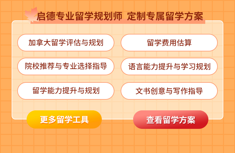 背景评估与录取几率测试 留学费用估算 院校推荐与专业选择指导 语言能力提升与学习规划 背景实力提升规划 文书创意与写作指导